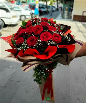 25 Adet Kırmızı Gül Buketi