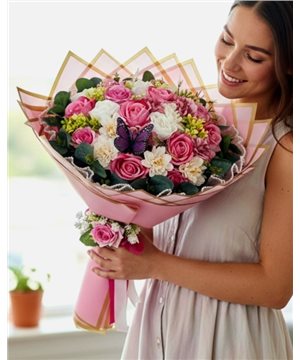 Yapay Karma Çiçek Buketi-010